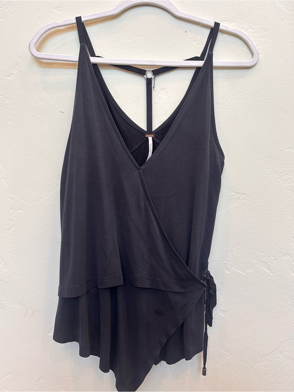 Free People Black Wrap-Front Camisole